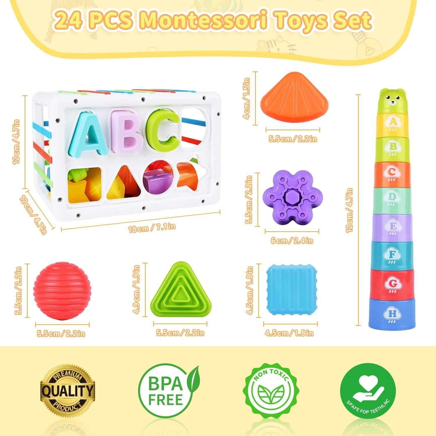 Wooden Shape Sorter - Deluxe Set for kids and family play, image 5