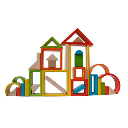Rainbow Wooden Building Blocks - Rainbow Set for kids and family play, image 6