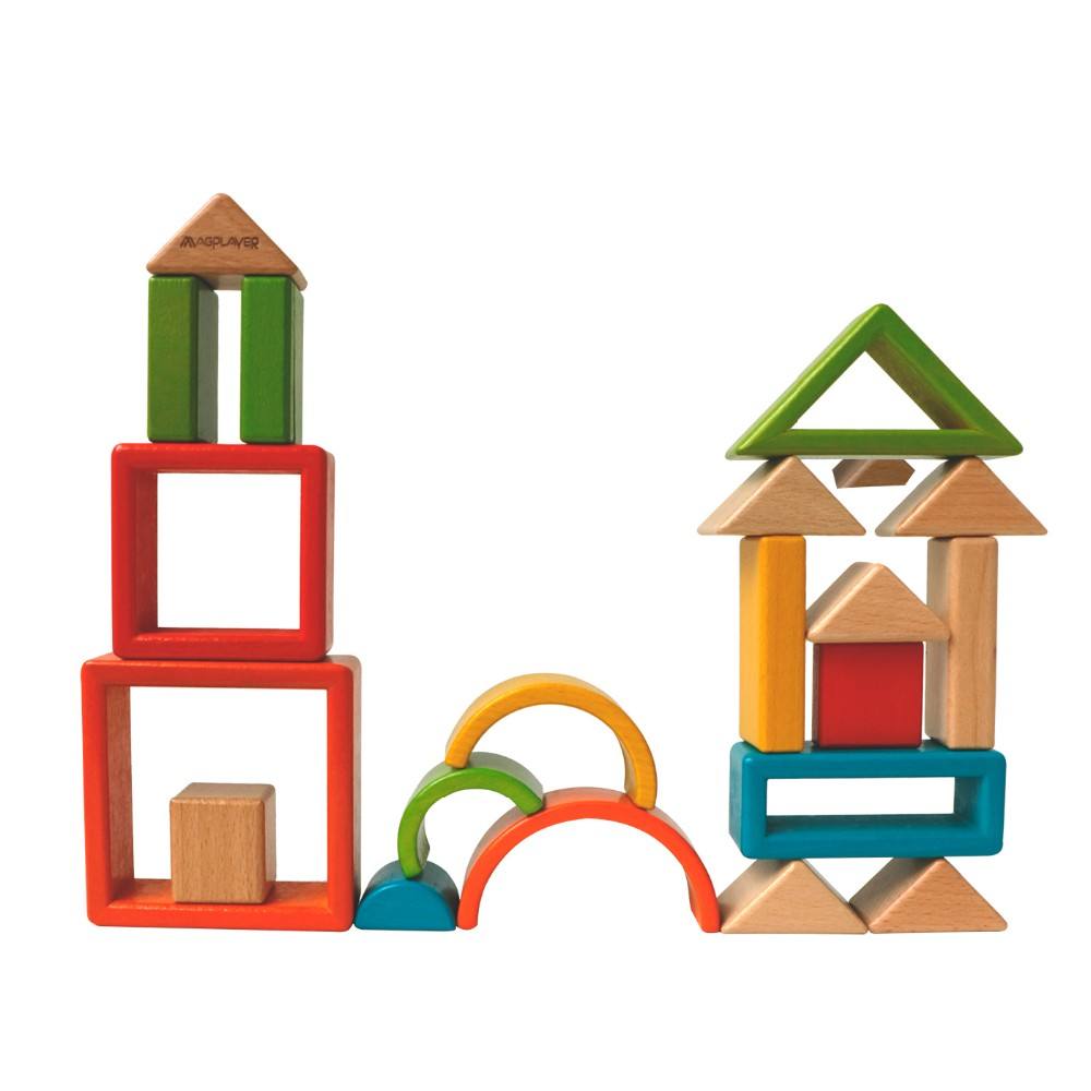Rainbow Wooden Building Blocks - Rainbow Set for kids and family play, image 3