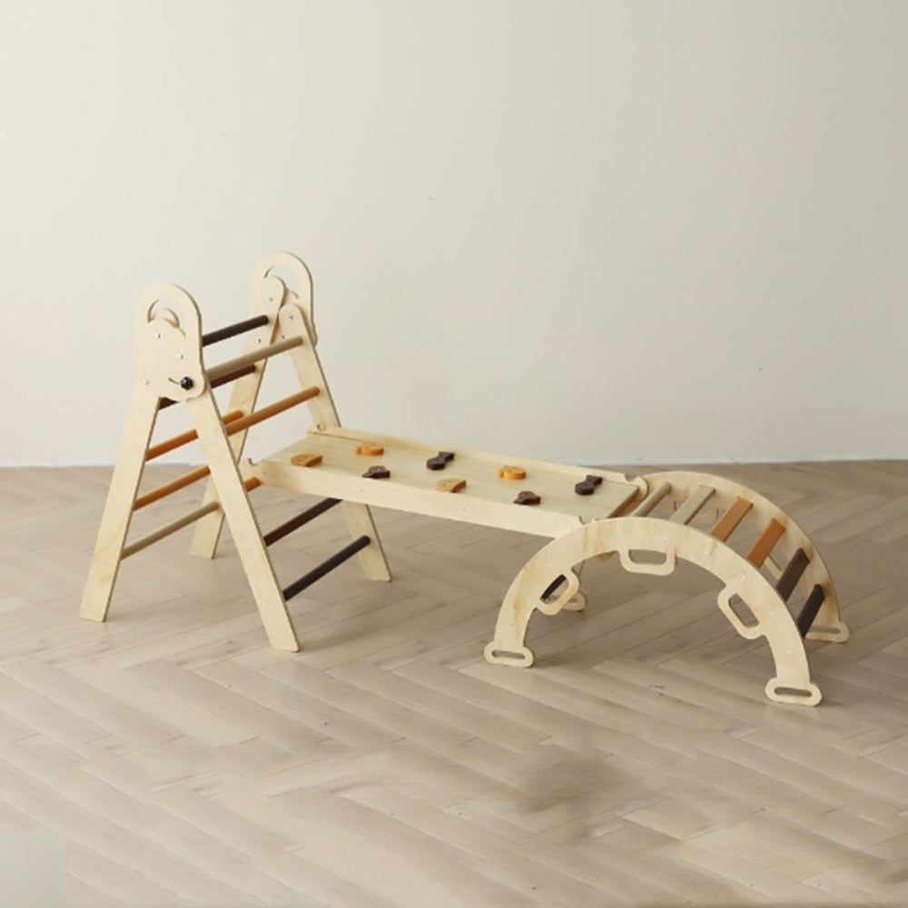 Foldable Wooden Climbing Triangle - With Slide for kids and family play, image 12