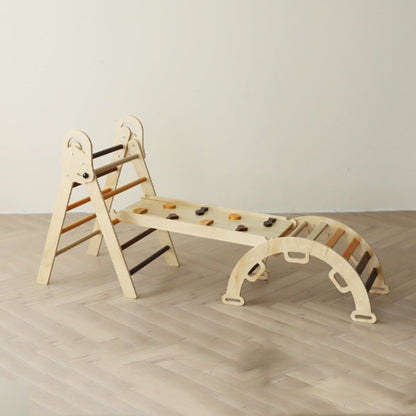 Foldable Wooden Climbing Triangle - With Slide for kids and family play, image 12