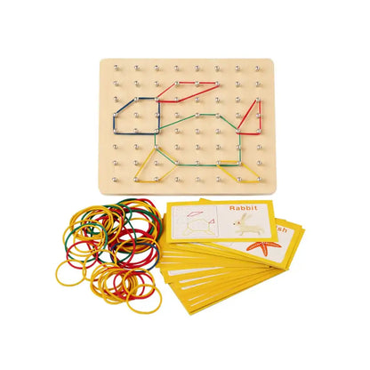 Wooden Geoboard for kids and family play, image 1