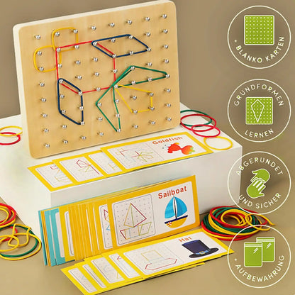 Wooden Geoboard for kids and family play, image 7