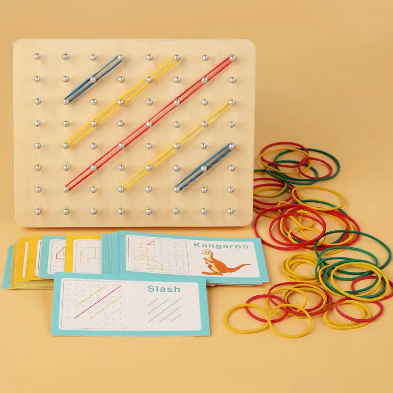 Wooden Geoboard for kids and family play, image 6
