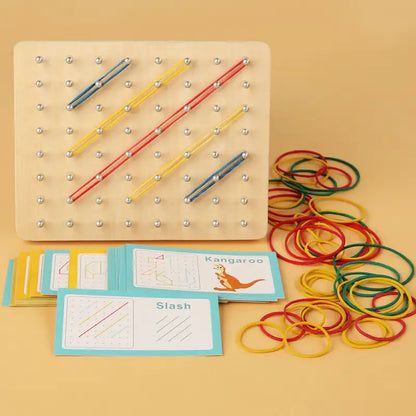 Wooden Geoboard for kids and family play, image 6