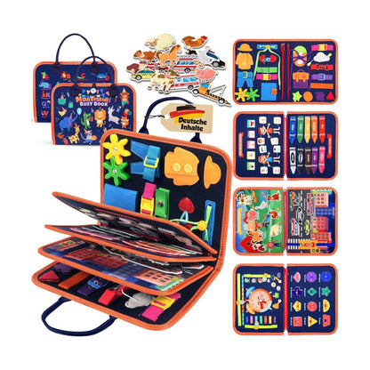 8-Page Felt Busy Board Quiet Book - Animal Party Theme for kids and family play, image 1