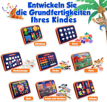8-Page Felt Busy Board Quiet Book - Animal Party Theme for kids and family play, image 3