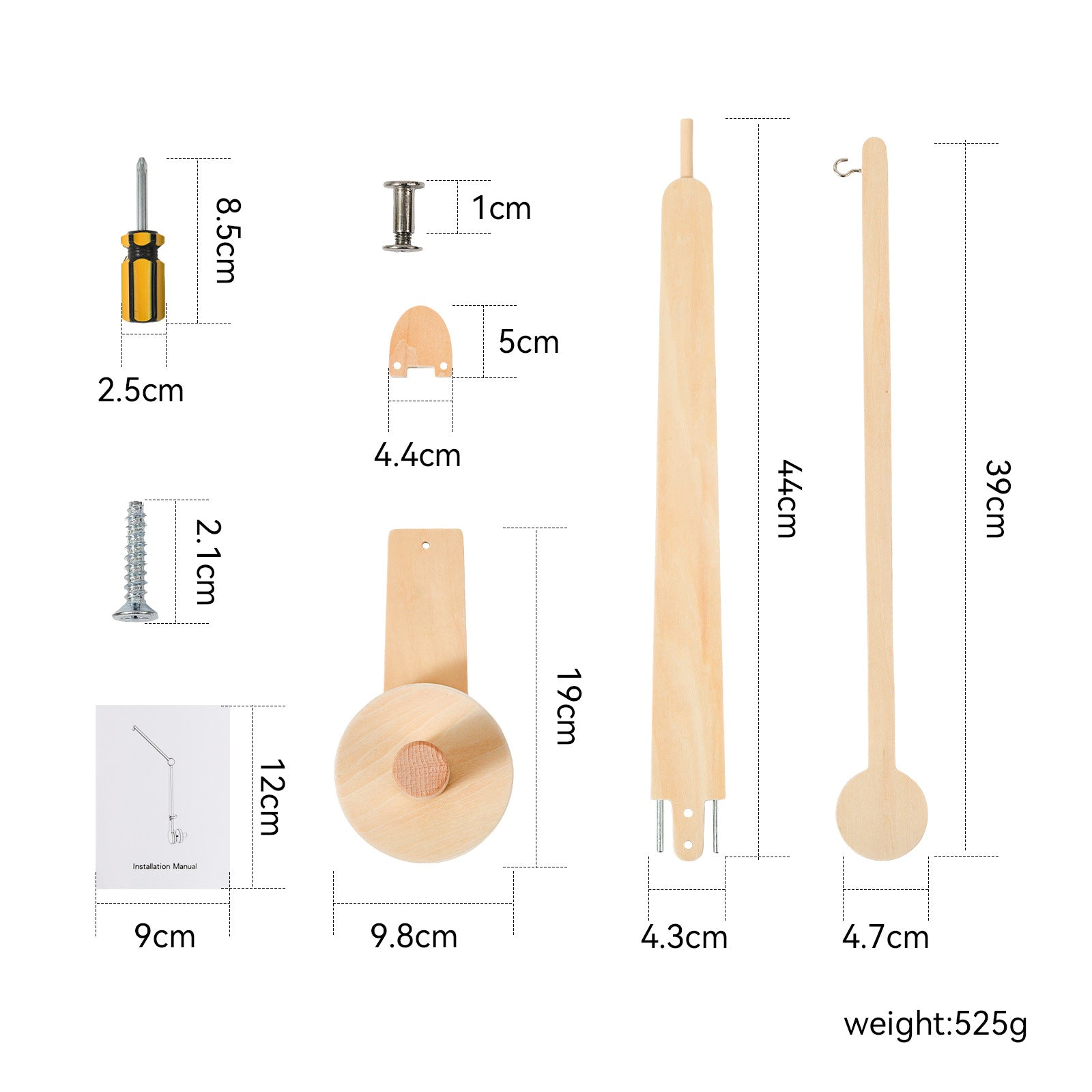 Natural beech wood baby mobile holder for nursery