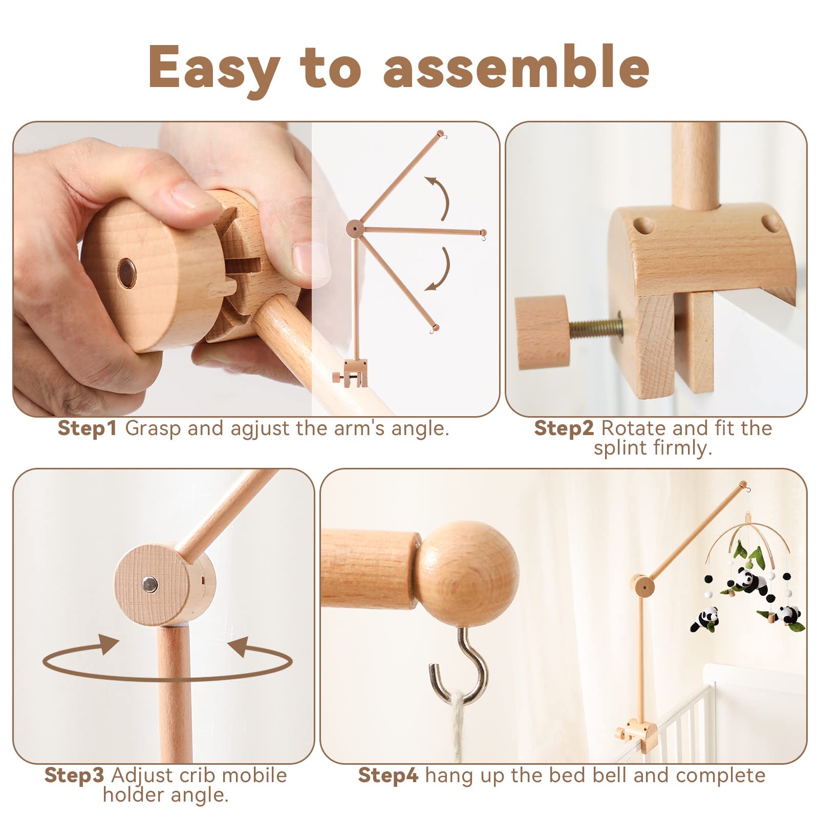 Natural wood nursery accessory for baby room
