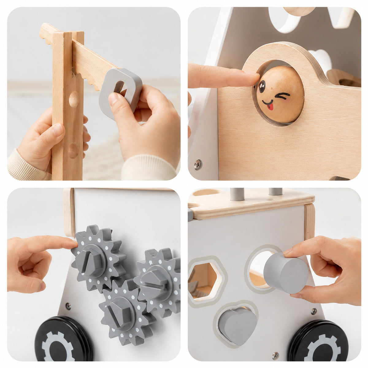 Natural wood Montessori toys for toddlers