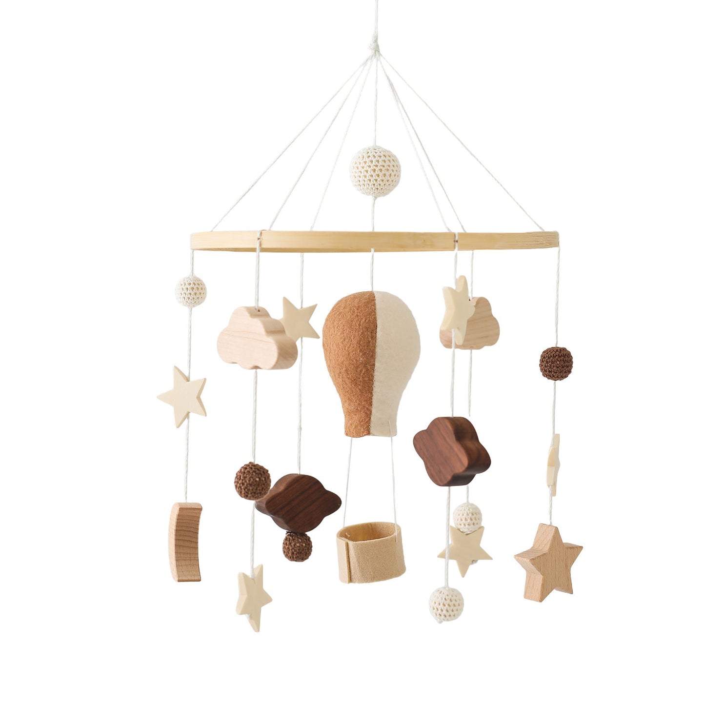 Ocean themed felt baby mobile with whale and sea inspired nursery design