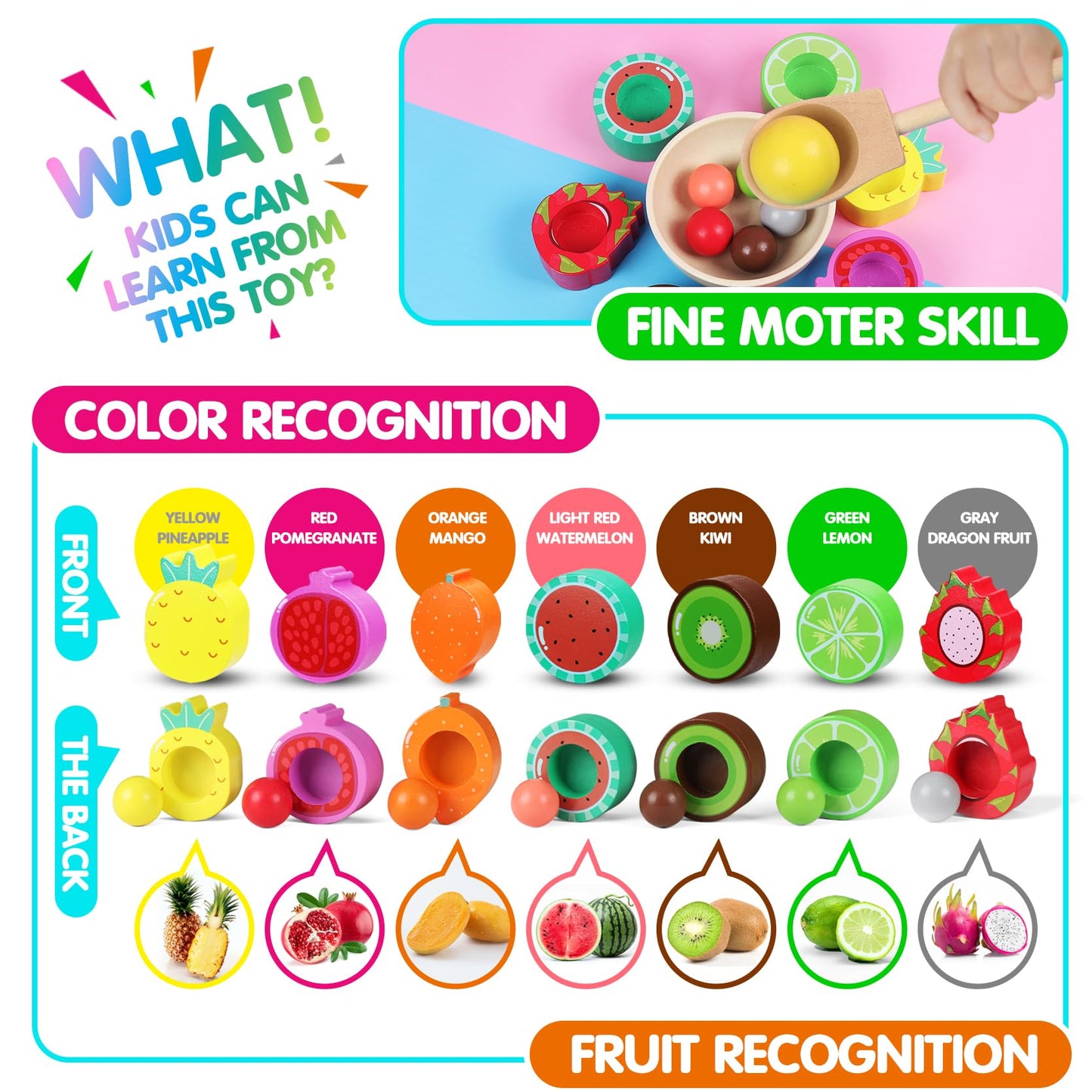 Preschool color and shape learning toy for toddlers and young children