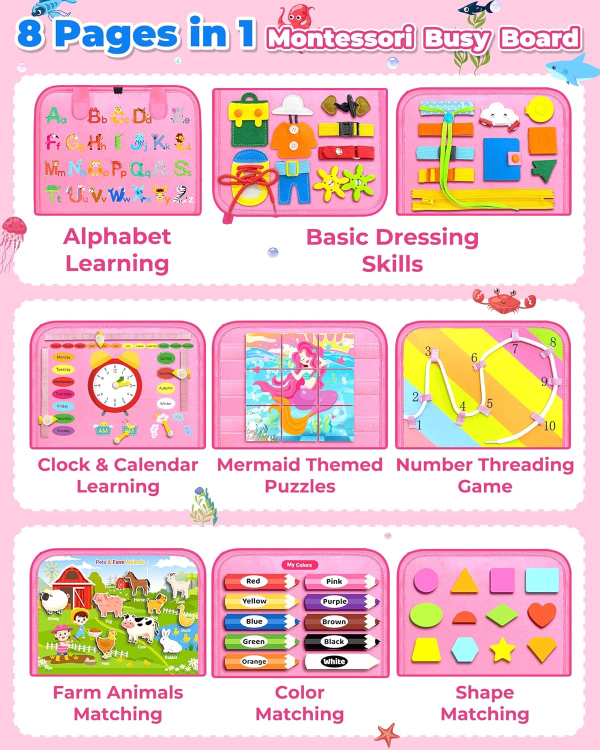 Quiet Activity Book for Toddlers Travel and Learning