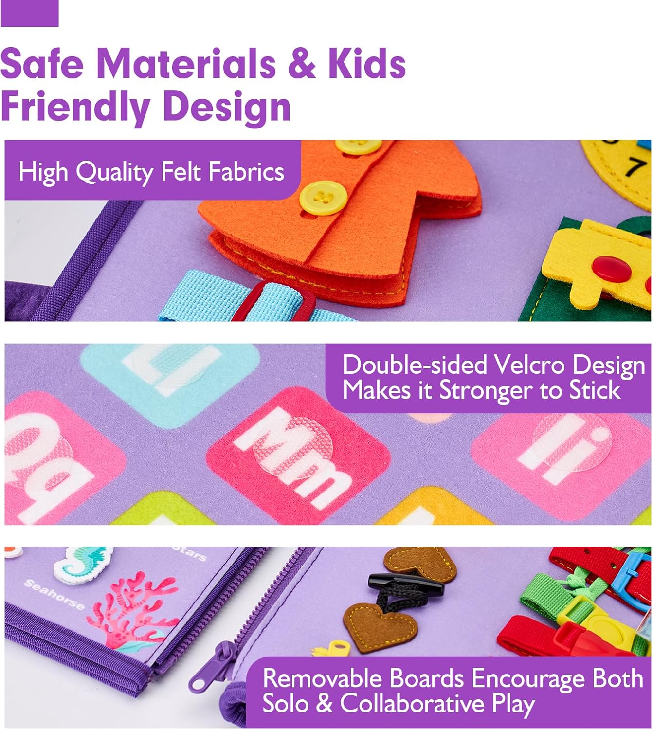 Quiet book travel toy for toddlers during car rides and flights