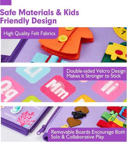 Quiet book travel toy for toddlers during car rides and flights