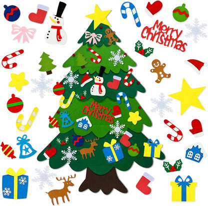 Reusable felt Christmas tree for kids holiday activities
