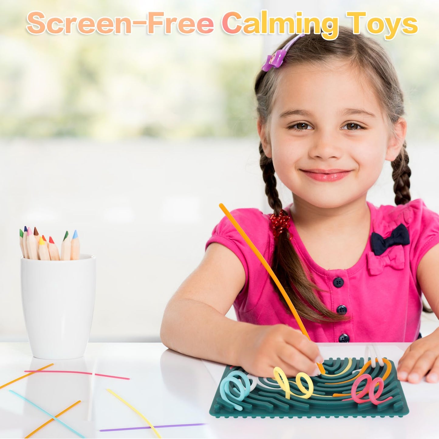 Screen free sensory board toy for toddlers and young children