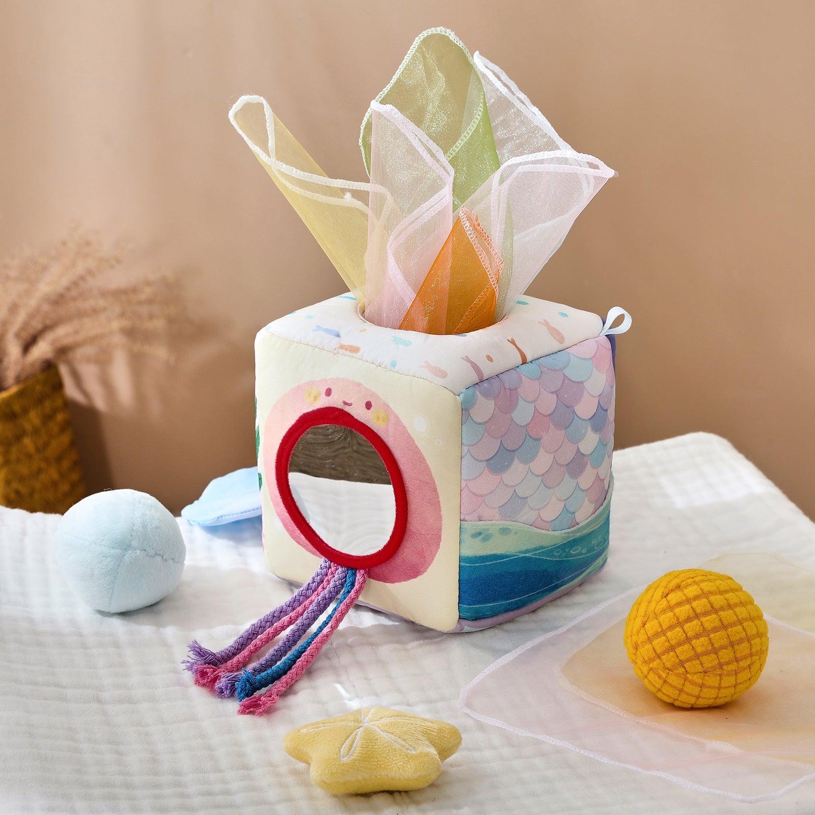 Sensory play toy for infants with multiple textures