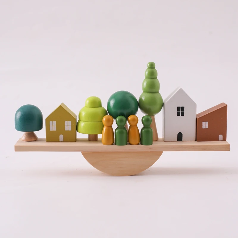 Sensory wooden balance toy supporting visual learning and exploration