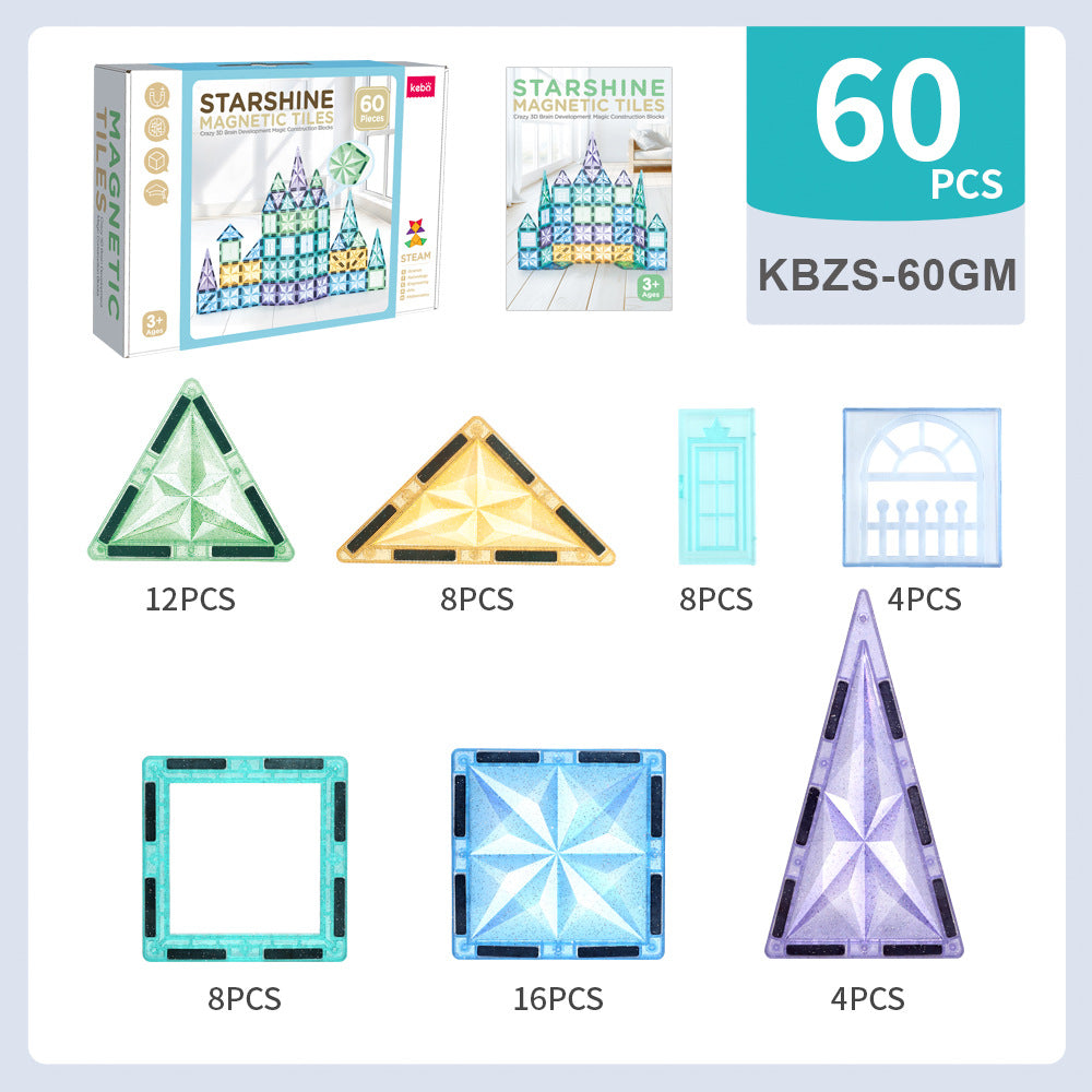 Magnetic Building Blocks Set - Shining Diamond for kids and family play, image 4