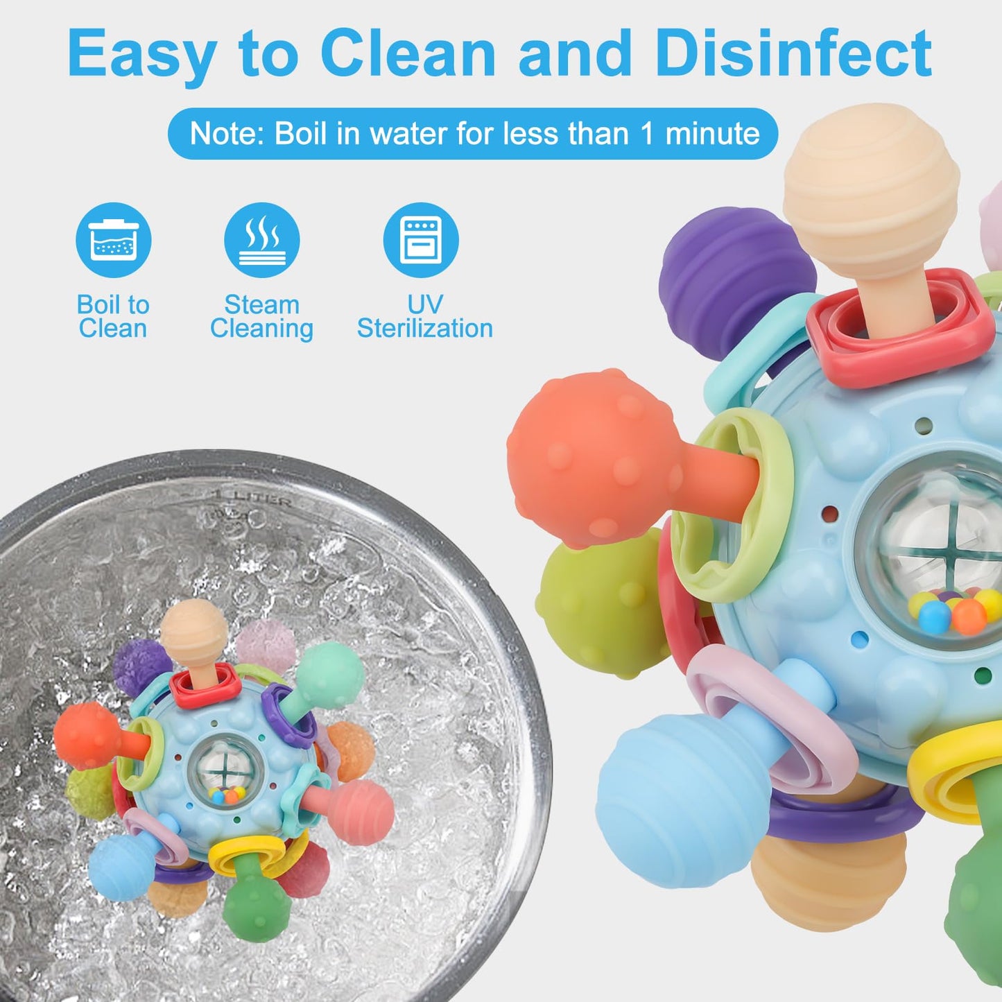 soft silicone baby teether rattle toy

