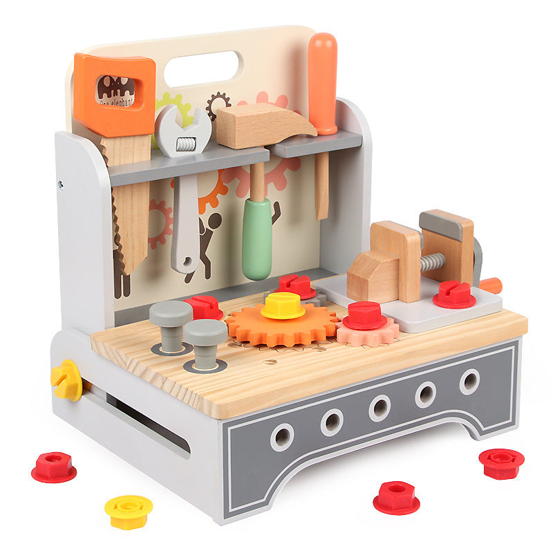 Kids Wooden Workbench - Gray for kids and family play, image 1