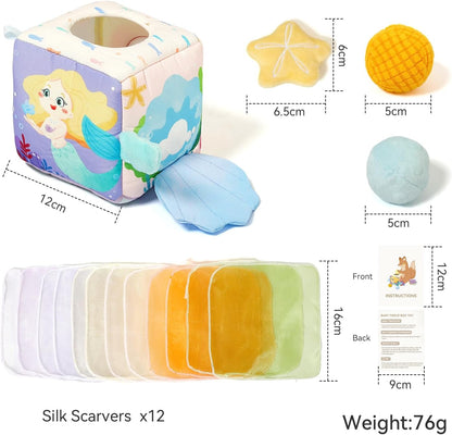 Soft fabric sensory toy designed for little hands