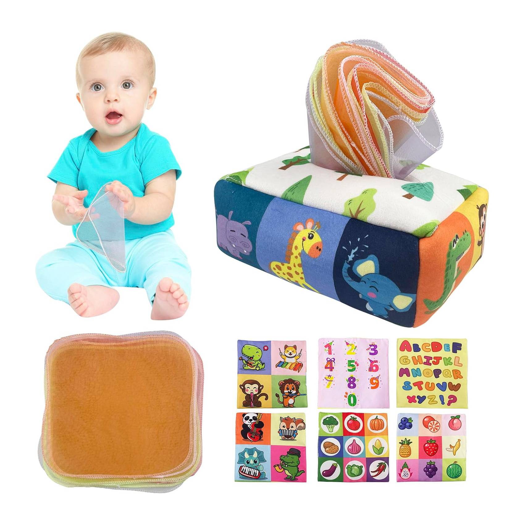 Baby Sensory Cloth Book Set - Soft Book for kids and family play, image 1