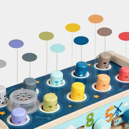 Toddler hammering toy with colorful balls for hand-eye coordination practice