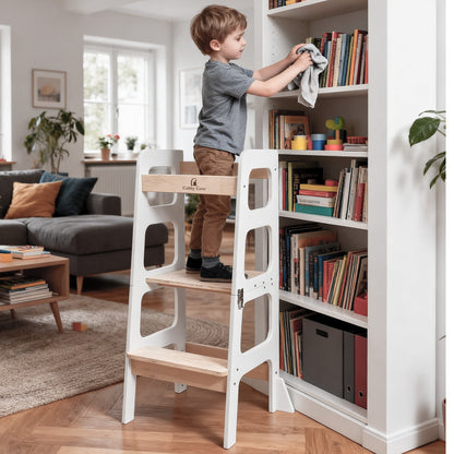 Toddler kitchen stool that transforms into a child sized play table