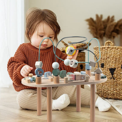 Wooden sensory activity table for toddler hands-on exploration