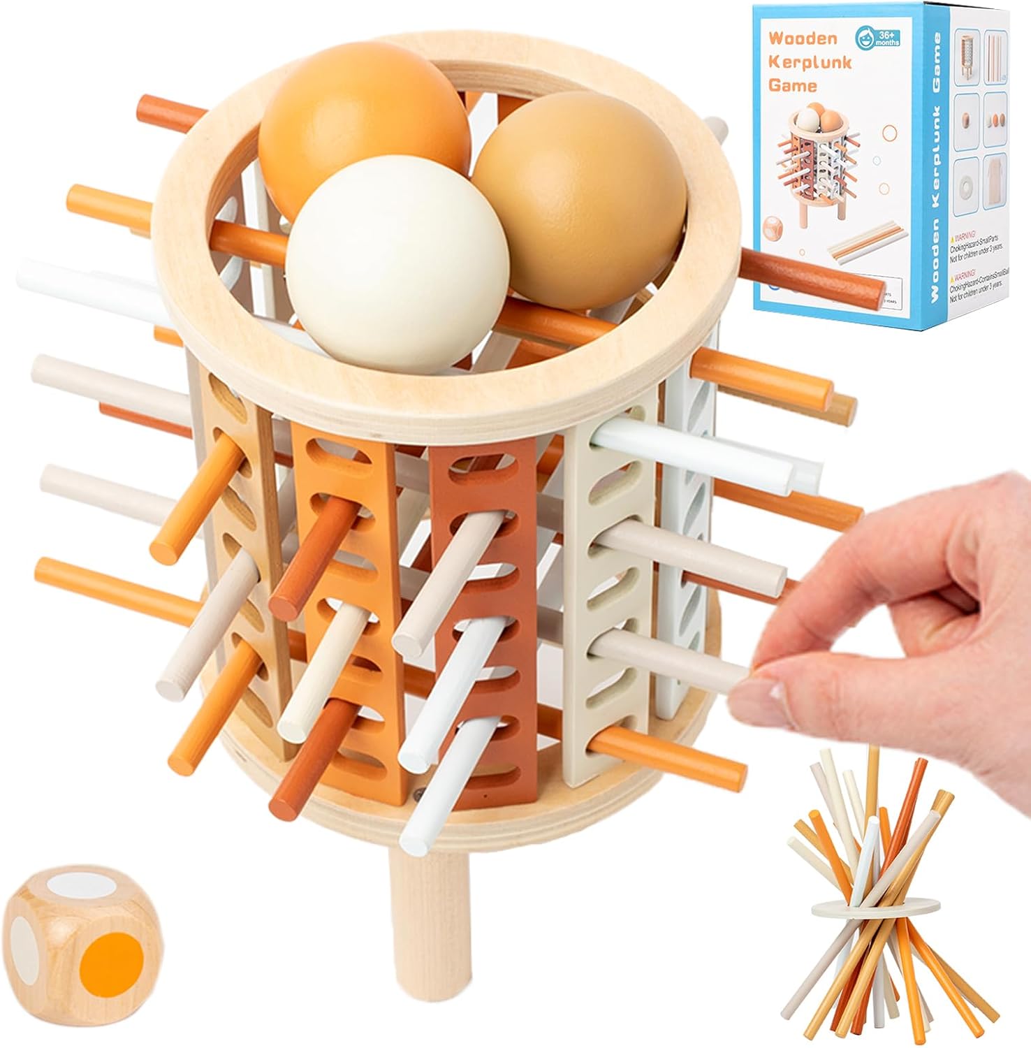 Natural wooden board game made with smooth child friendly materials