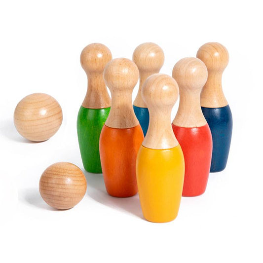 Wooden Bowling Set for kids and family play, image 1