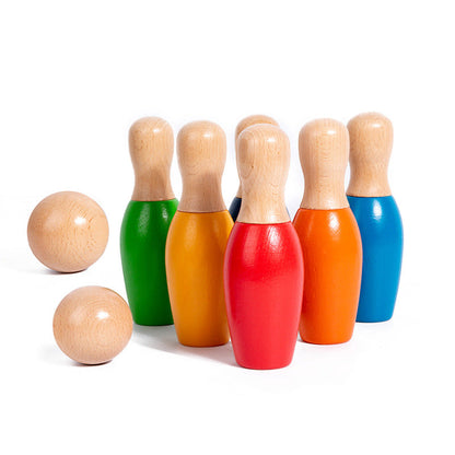 Wooden Bowling Set for kids and family play, image 2