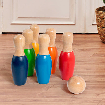 Wooden Bowling Set for kids and family play, image 4
