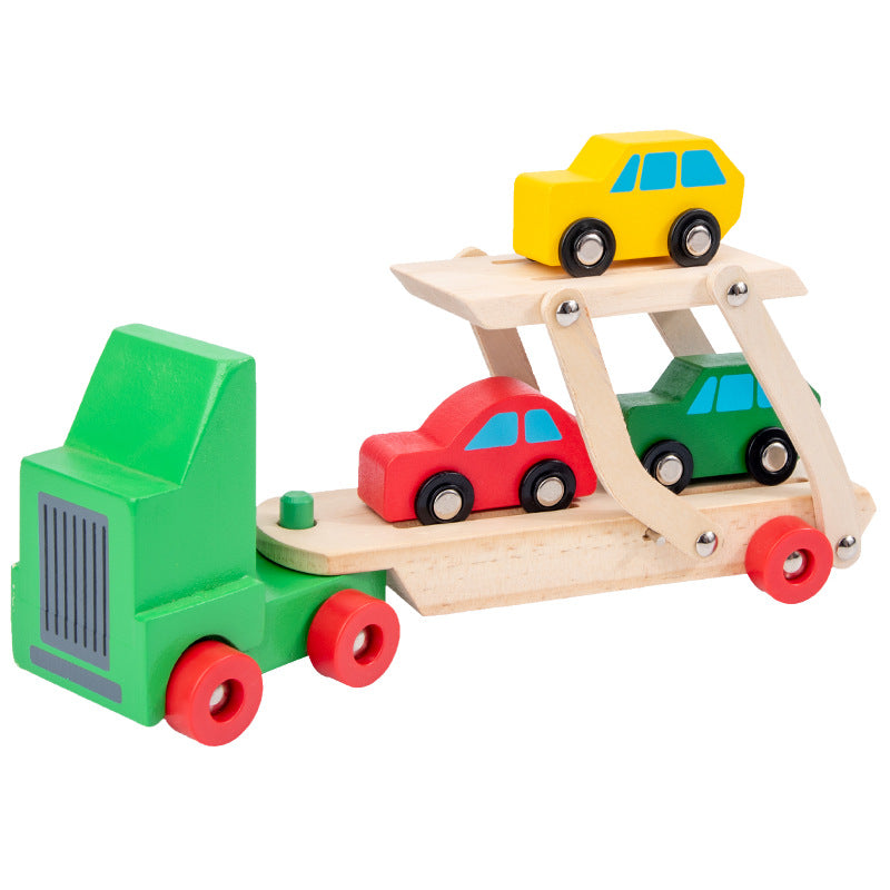 Wooden Car Transporter Toy for kids and family play, image 1