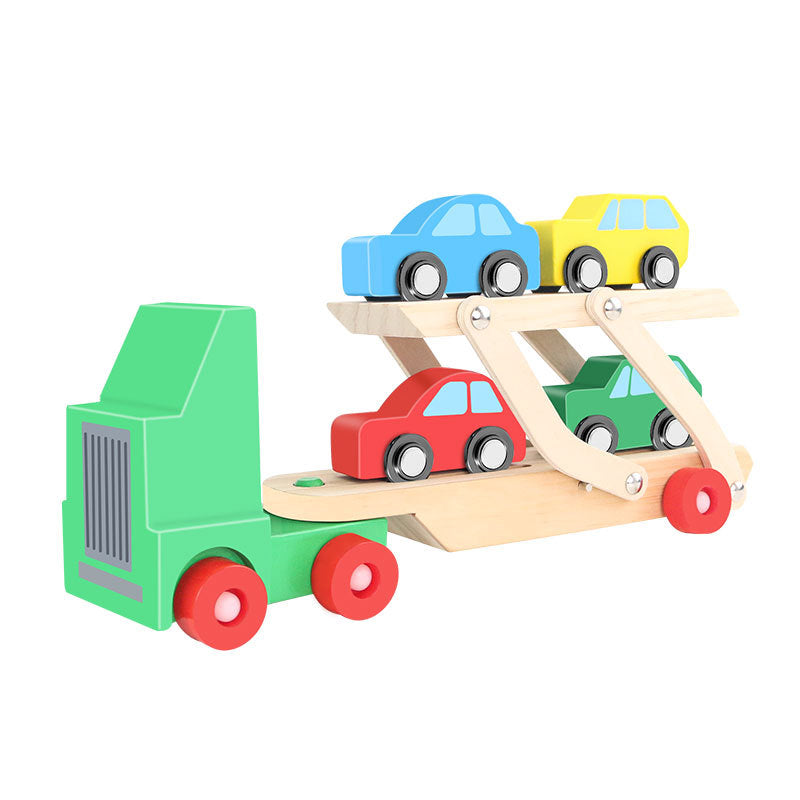 Wooden Car Transporter Toy for kids and family play, image 2