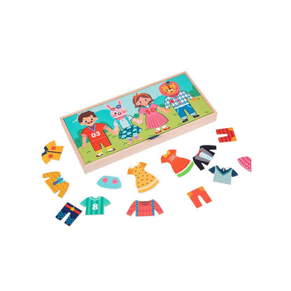 Wooden dress up sorting puzzle Montessori learning toy
