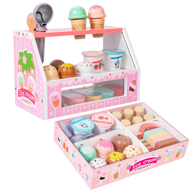 Wooden Ice Cream Play Set for kids and family play, image 1