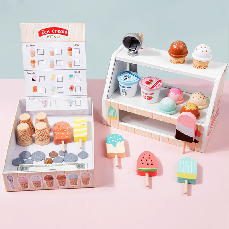 Wooden Ice Cream Play Set for kids and family play, image 2