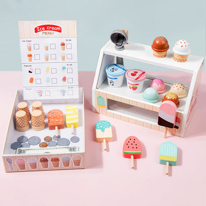 Wooden Ice Cream Play Set for kids and family play, image 2