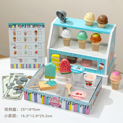 Wooden Ice Cream Play Set for kids and family play, image 3
