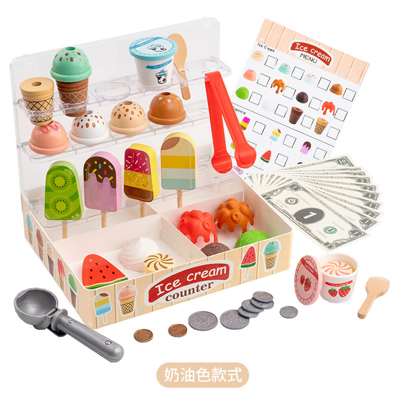 Wooden Ice Cream Play Set for kids and family play, image 4