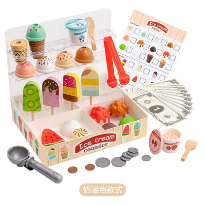 Wooden Ice Cream Play Set for kids and family play, image 4