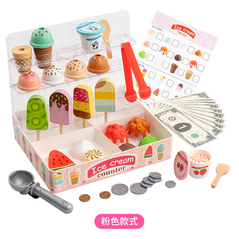 Wooden Ice Cream Play Set for kids and family play, image 5