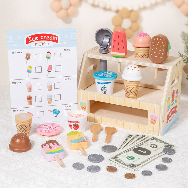 Wooden Ice Cream Play Set for kids and family play, image 6