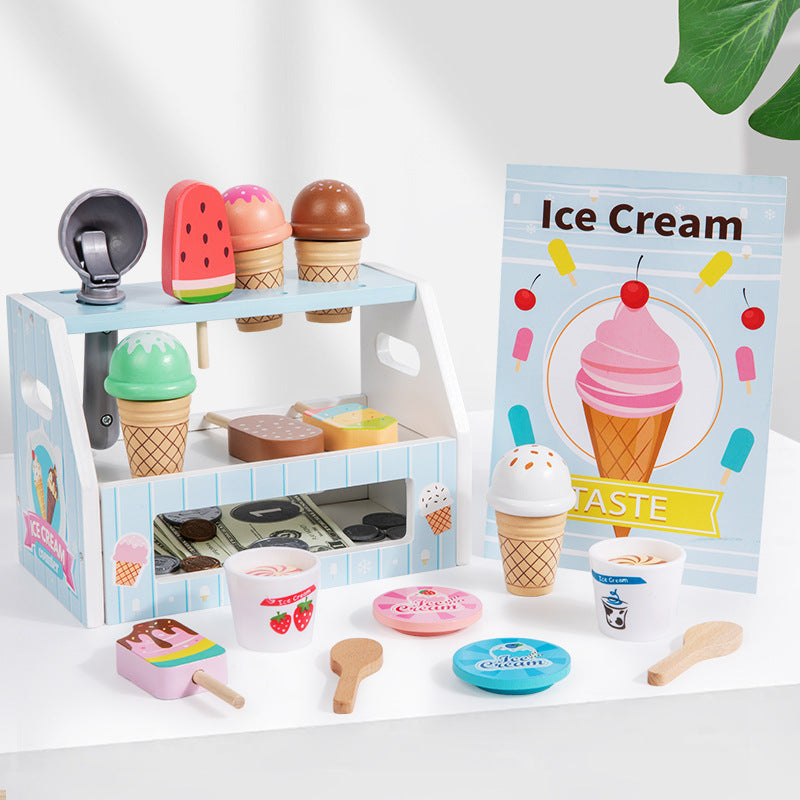 Wooden Ice Cream Play Set for kids and family play, image 7