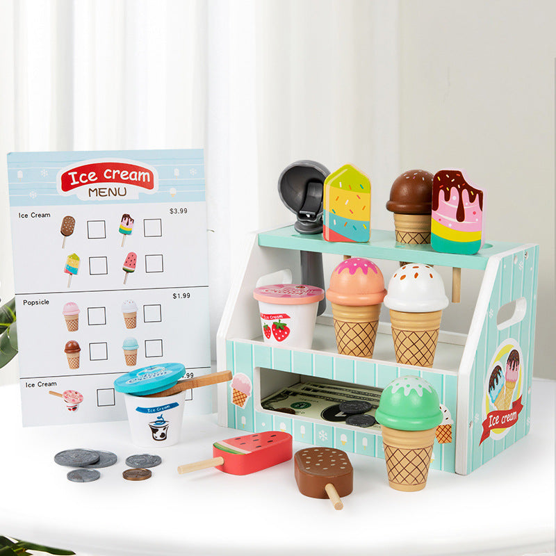 Wooden Ice Cream Play Set for kids and family play, image 8