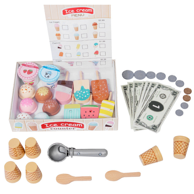 Wooden Ice Cream Play Set for kids and family play, image 9