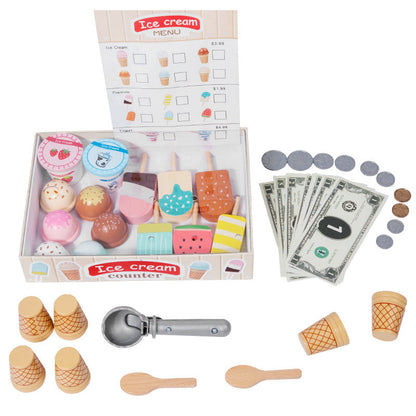 Wooden Ice Cream Play Set for kids and family play, image 9